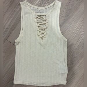 American Eagle Outfitters Cream Knit tank top